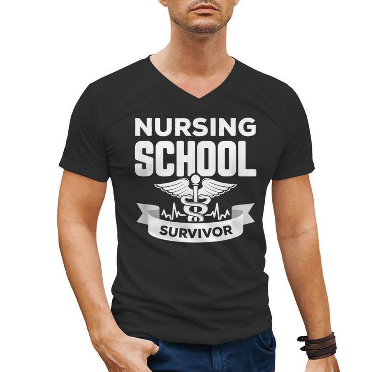 Nursing School Survivor Senior Nurse Graduation TShirt Men's V-Neck T-Shirt