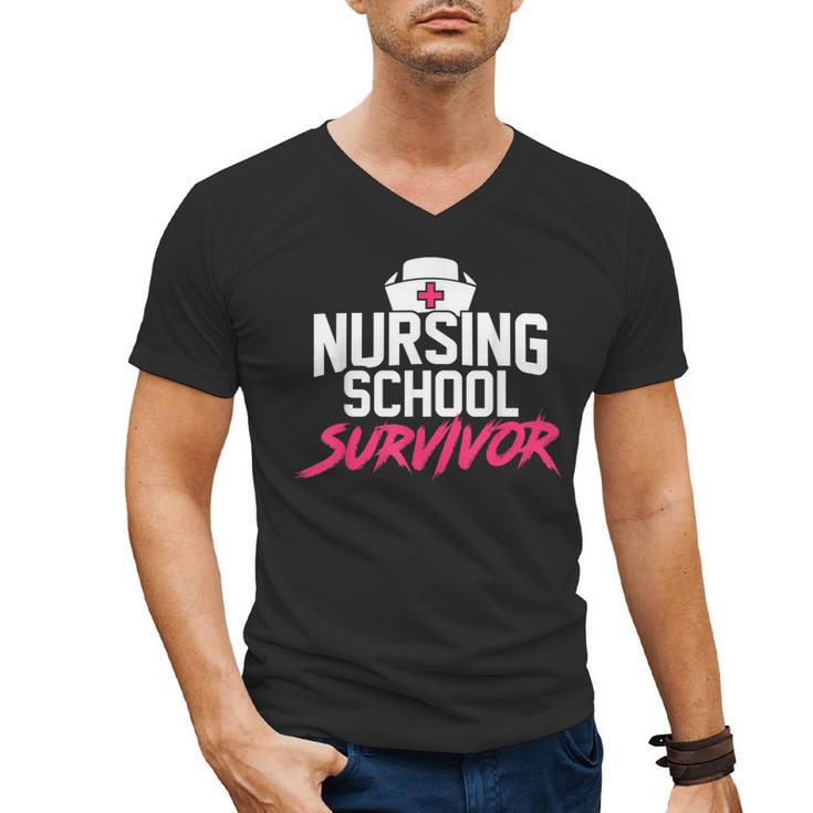 Nursing School Survivor Shirt Graduation Party Tee Men's V-Neck T-Shirt