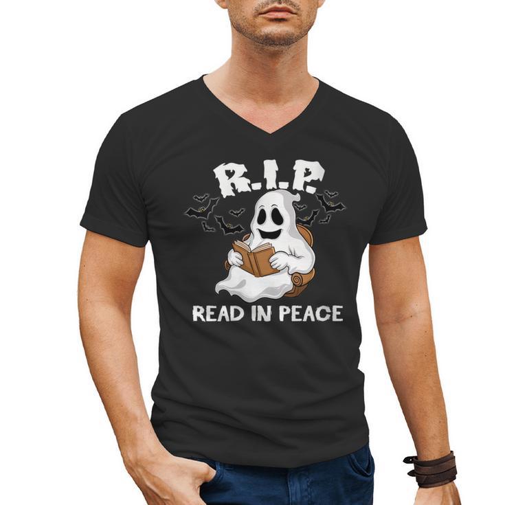 October Reading And Library Awareness Books And Boos Men's V-Neck T-Shirt