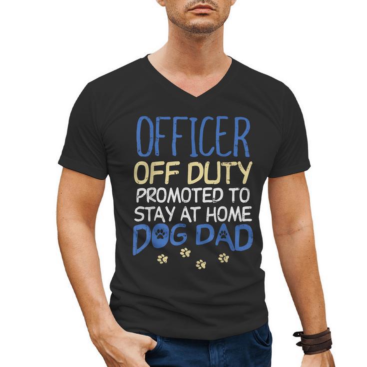 Officer Off Duty Dog Dad Cop Police Retirement Men's V-Neck T-Shirt