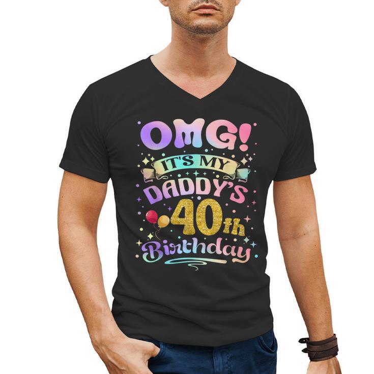 OMG It's My Daddy's 40th Birthday Happy 40 Years Old Men's V-Neck T-Shirt