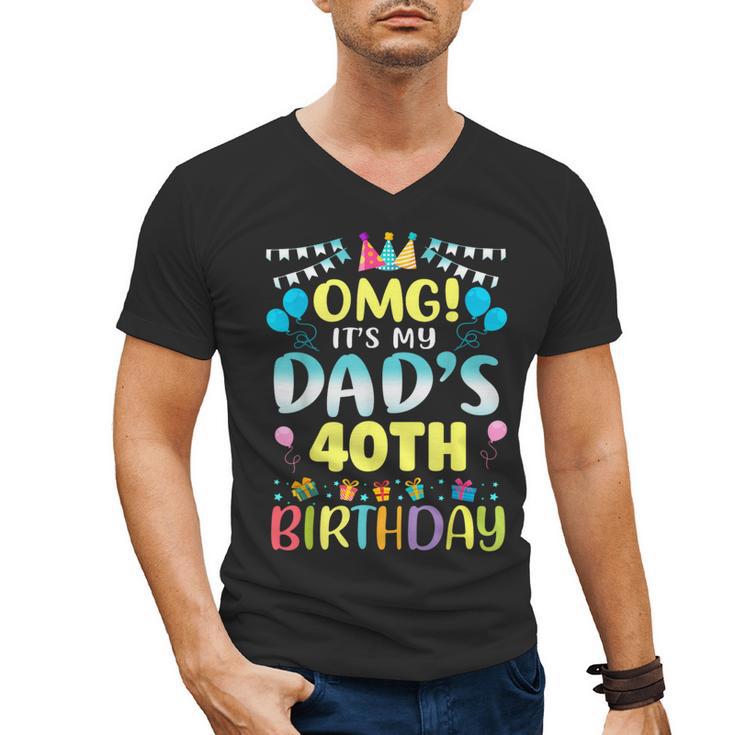 OMG It's My Dad's 40th Birthday Sweet 40 Years Old Men's V-Neck T-Shirt