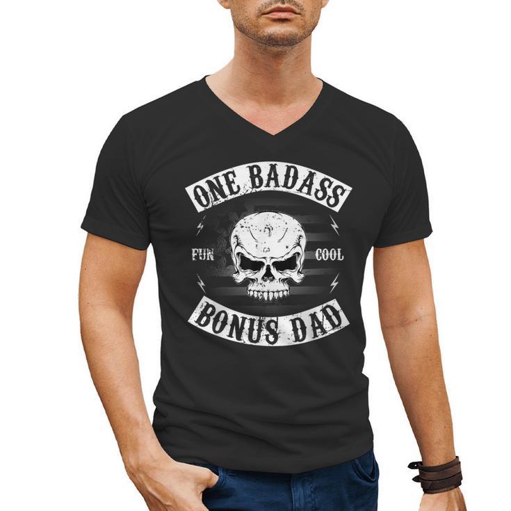 One Badass Bonus Step Dad  Birthday Stepdad Men's V-Neck T-Shirt