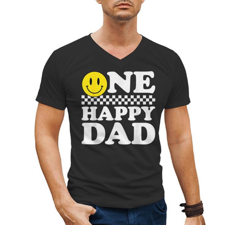 One Happy Dude Dad 1st Birthday Family Matching Men's V-Neck T-Shirt