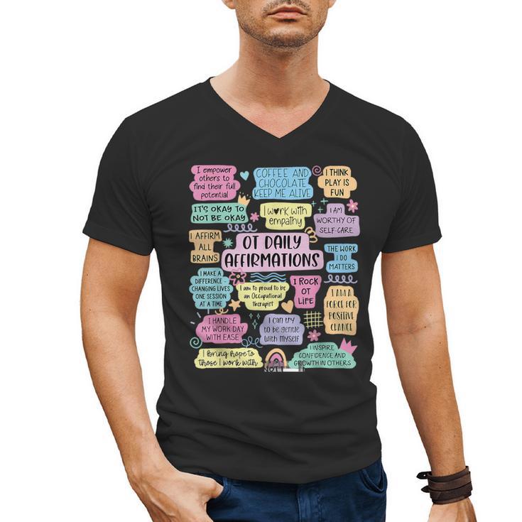 OT Daily Affirmations Occupational Therapy Month Graduation Men's V-Neck T-Shirt