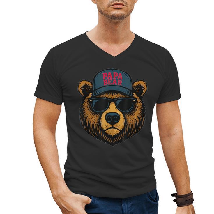 Papa Bear Father's Day Great Dad Joke Men's V-Neck T-Shirt