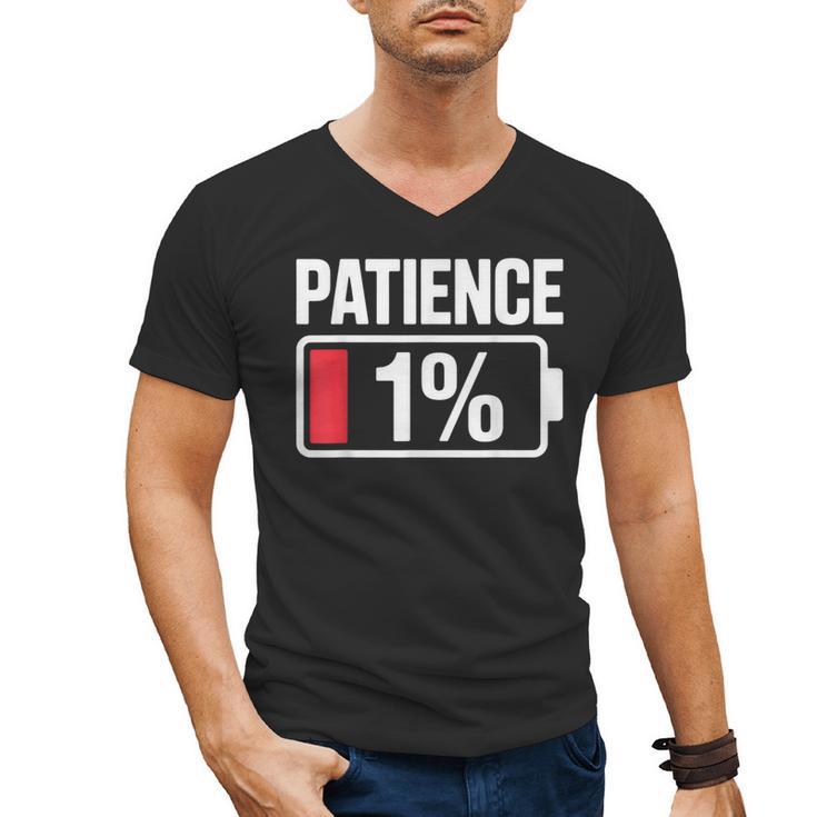 Patience 1 Battery Low Mood Tired Introvert Humor Men's V-Neck T-Shirt
