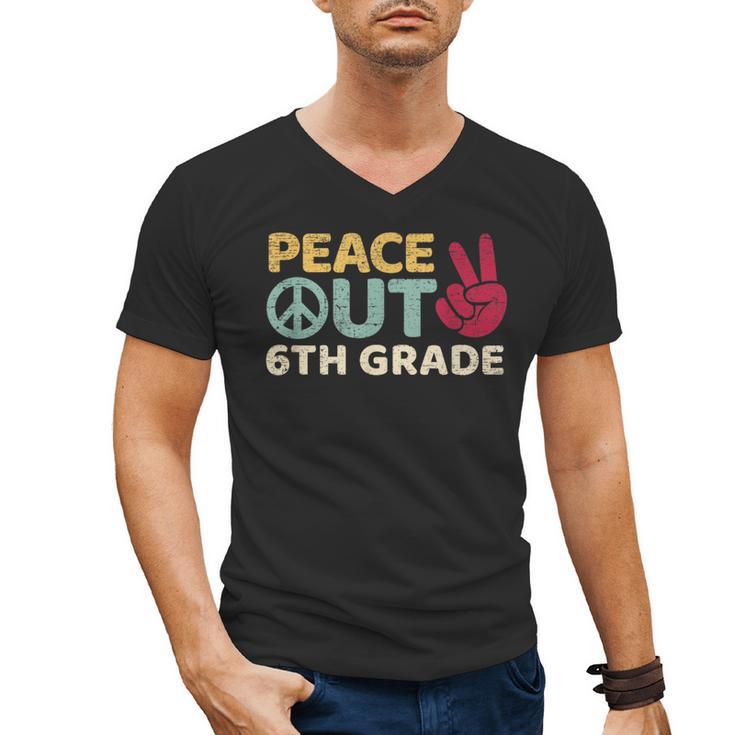 Peace Out 6th Grade Graduation Last Day Of School Men's V-Neck T-Shirt