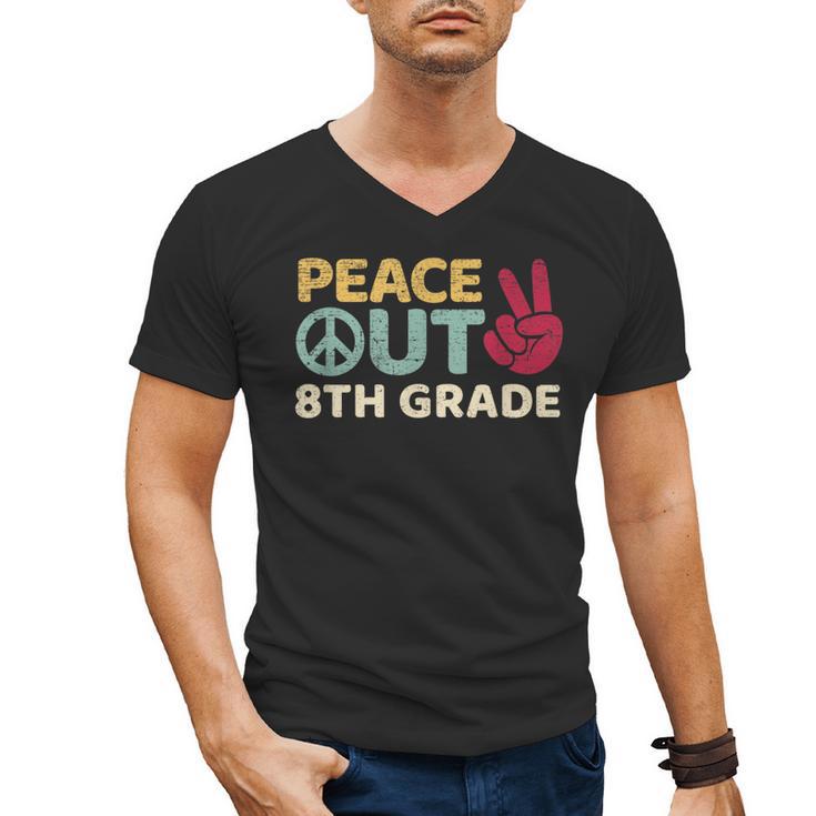 Peace Out 8th Grade Graduation Last Day Of School Men's V-Neck T-Shirt