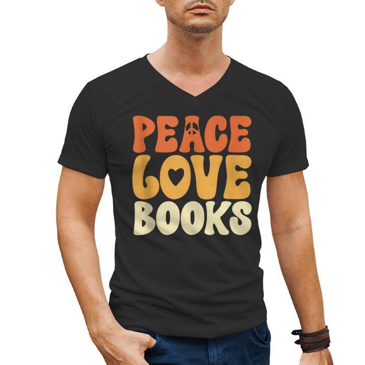 Peace Love Books Men Women Men's V-Neck T-Shirt