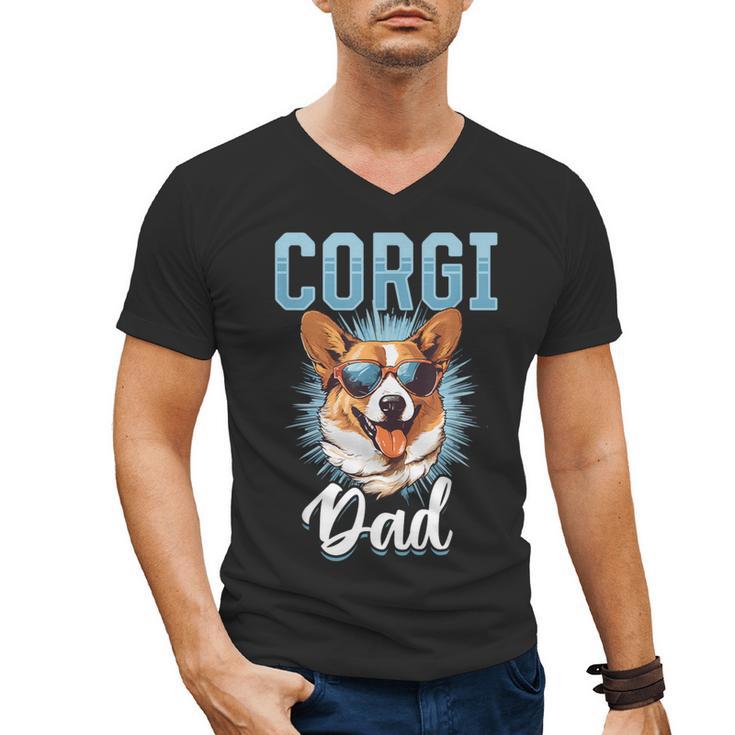 Pembroke Welsh Corgi Corgi Dad Men's V-Neck T-Shirt