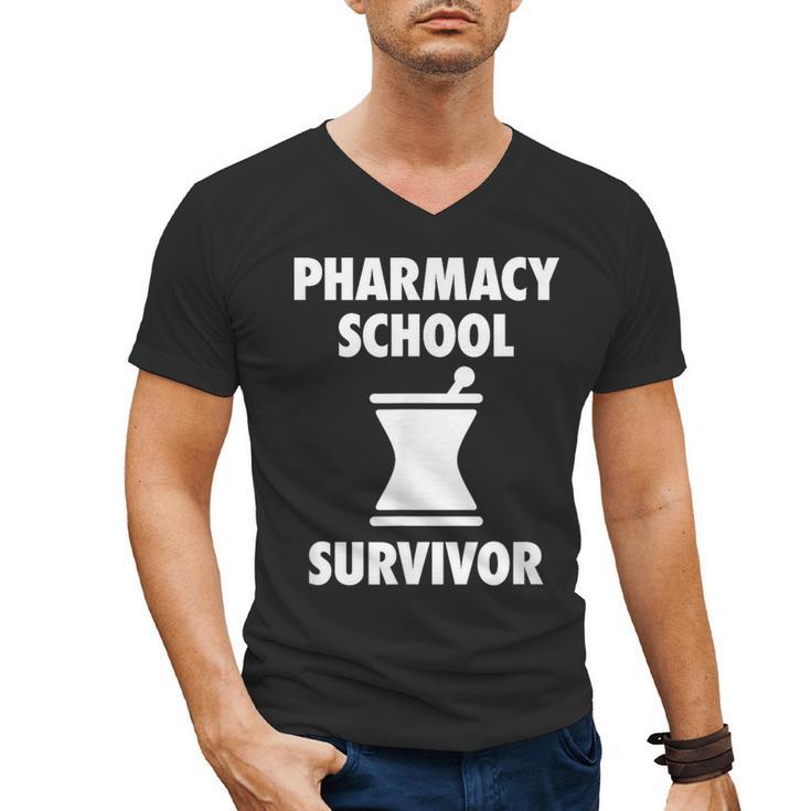 Pharmacy School Survivor PharmD Graduation T-Shirt Men's V-Neck T-Shirt