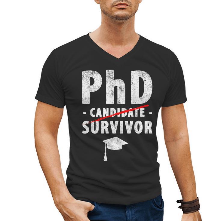 PhD Candidate Survivor PhD Graduation Men's V-Neck T-Shirt
