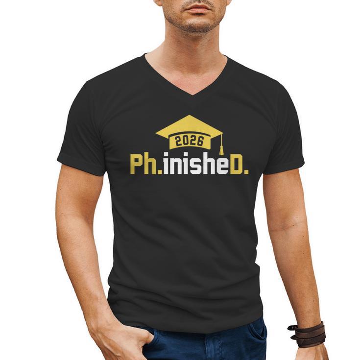 PhD Finished PhinisheD Class Of 2026 Phd Graduation Men's V-Neck T-Shirt