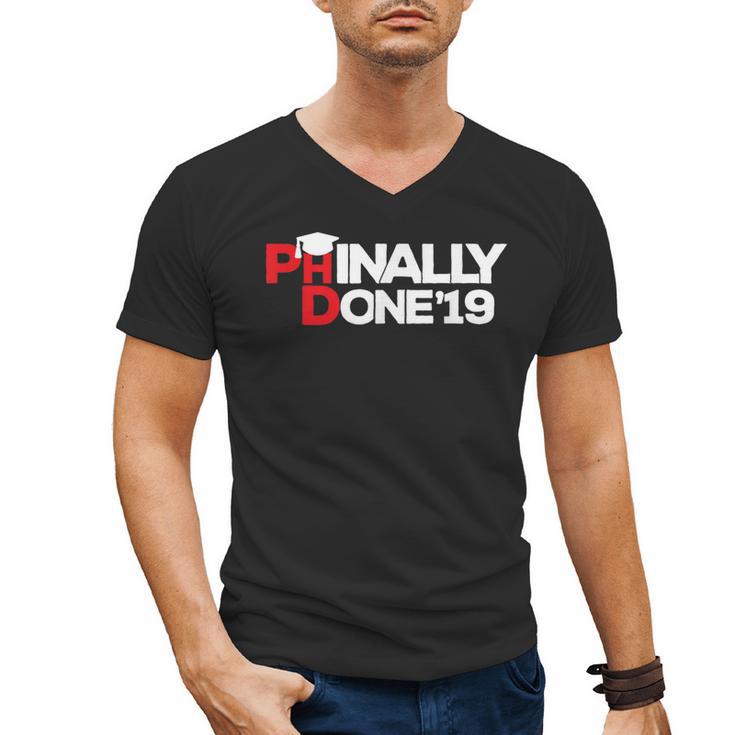 Phinally Done Graduation 2019 Phd Shirt Men's V-Neck T-Shirt