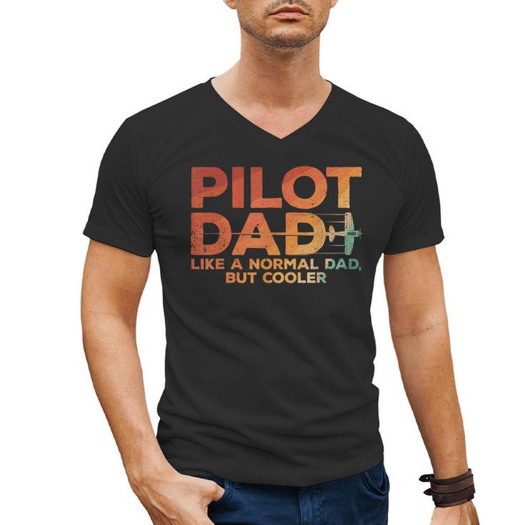 Pilot Dad Art For Men Father Aviation Airplane Pilot Men's V-Neck T-Shirt