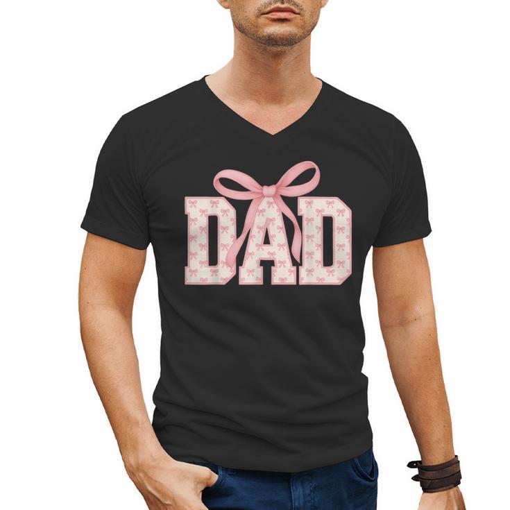 Pink Bow Dad Dad Life Best Dad Ever Father's Day Tees Men's V-Neck T-Shirt