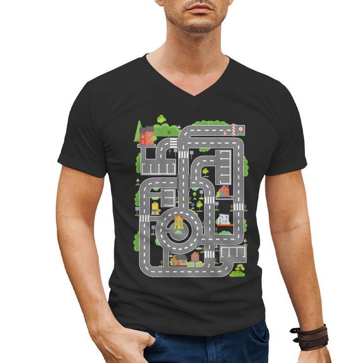 Play Cars On Dad's Back Shirt Kids And Fathers Play Men's V-Neck T-Shirt