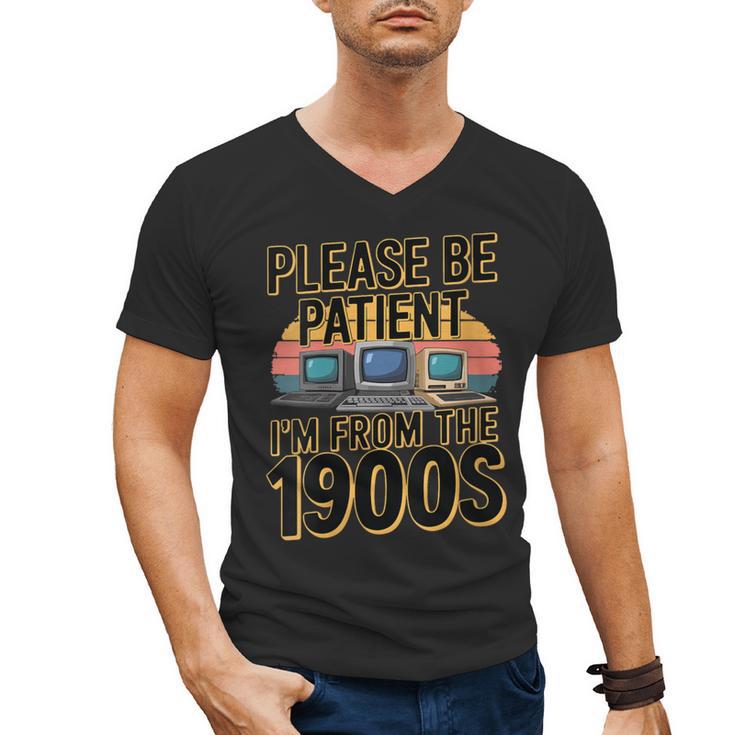 Please Be Patient I'm From The 1900s Retro Computer Men's V-Neck T-Shirt