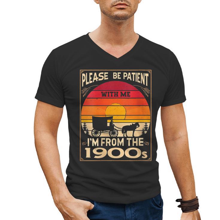 Please Be Patient I'm From The 1900s Sunset Vintage Wagon Men's V-Neck T-Shirt