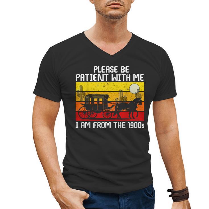 Please Be Patient With Me I'm From The 1900s Vintage Sun Set Men's V-Neck T-Shirt