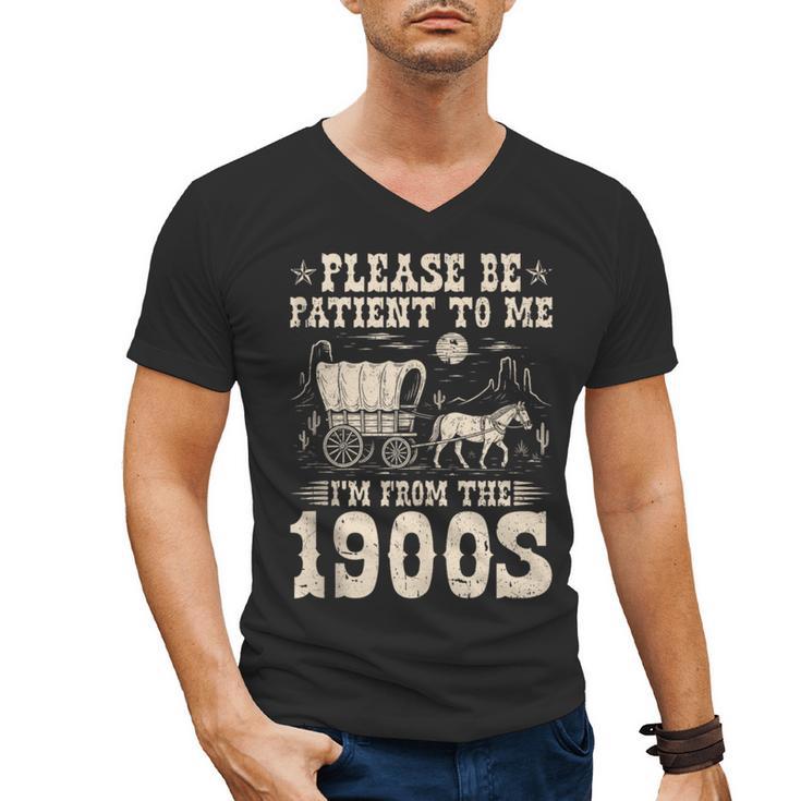 Please Be Patient To Me I'm From The 1900s Wild West Vintage Men's V-Neck T-Shirt