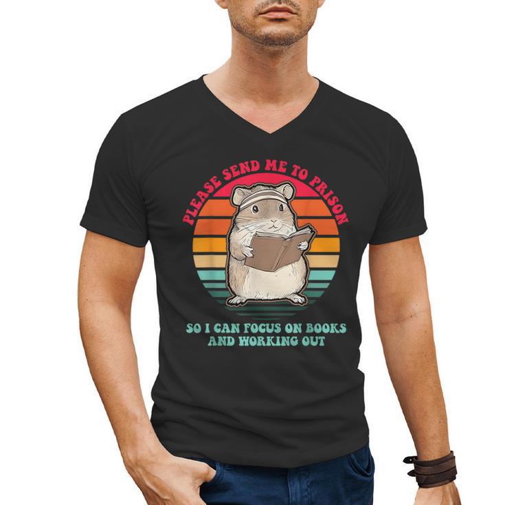 Please Send Me To Prison So I Can Focus On Books Men's V-Neck T-Shirt