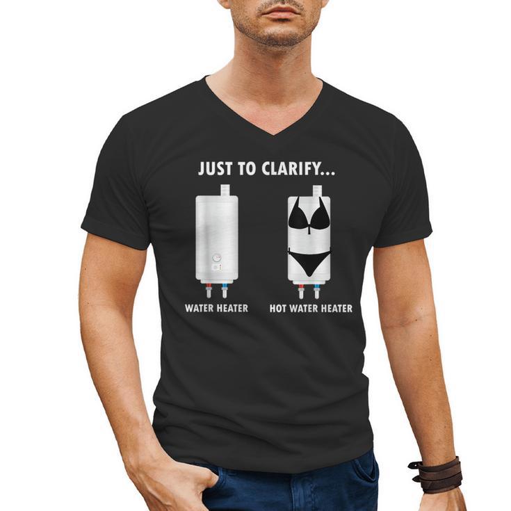 Plumber Hot Water Heater Plumbing Dad Joke Men's V-Neck T-Shirt