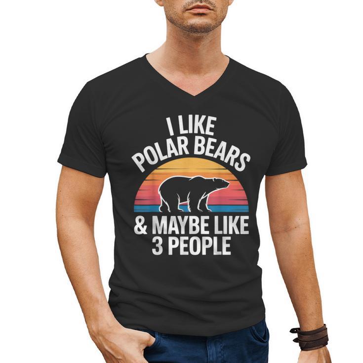 I Like Polar Bears Maybe 3 People Sarcastic Introvert Humor Men's V-Neck T-Shirt