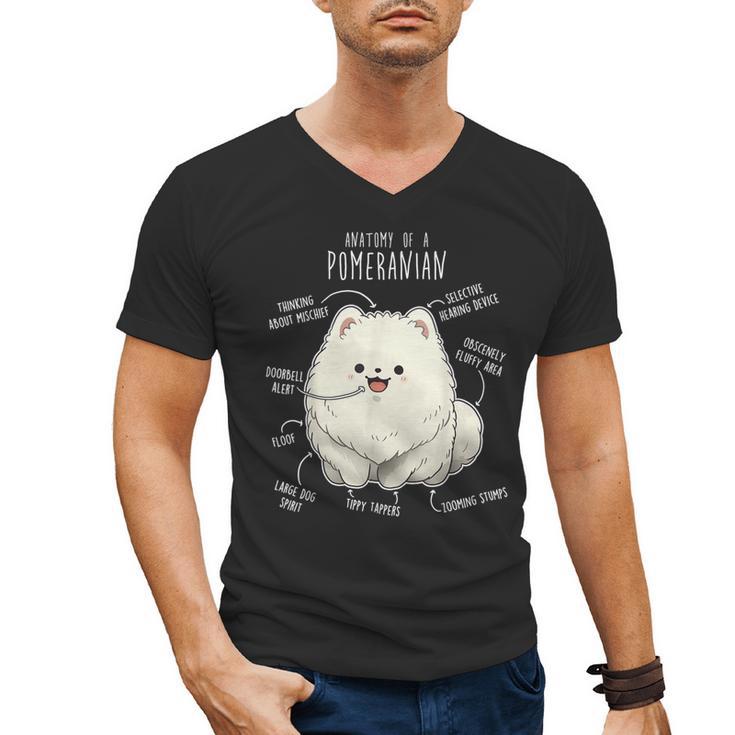 Pomeranian Anatomy Cute Pet Pom Mom Dog Dad For Men Women Girls Kids Men's V-Neck T-Shirt