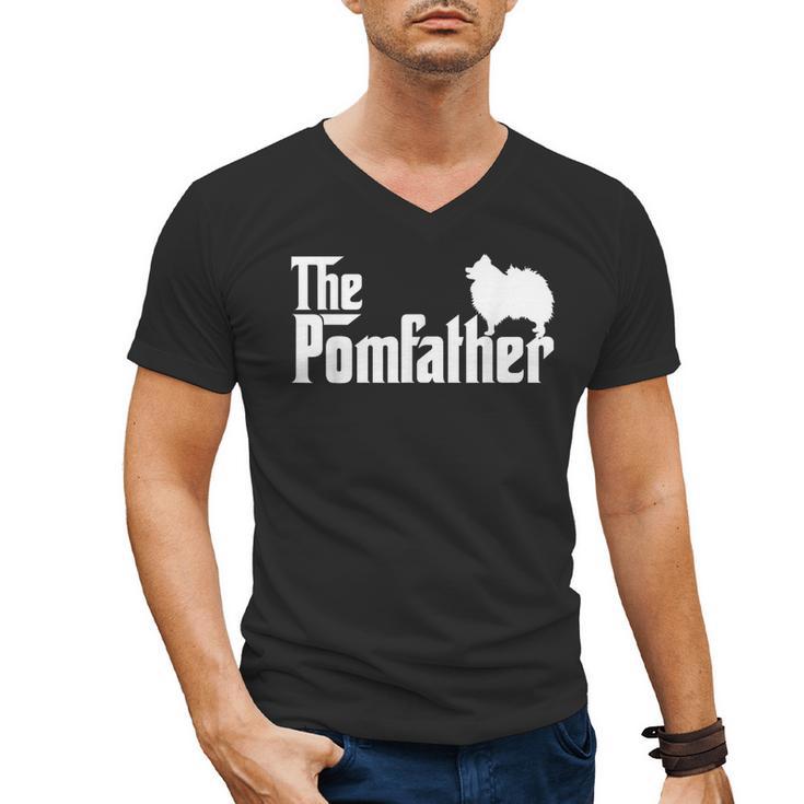Pomeranian Father Dad The Pom Father Dog Lover Small Men's V-Neck T-Shirt
