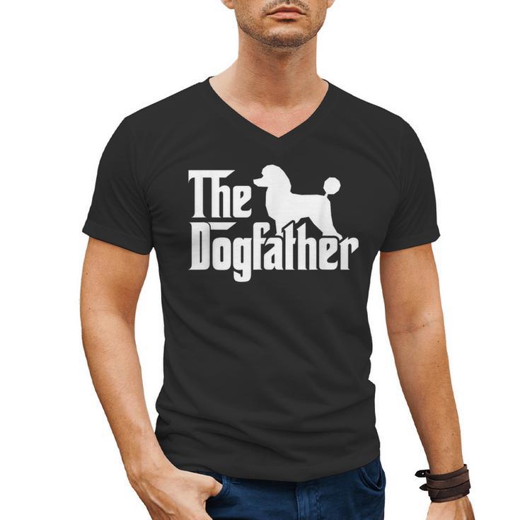 Poodle The Dogfather Cool Dog Daddy Dad Papa Father Men Kids Men's V-Neck T-Shirt