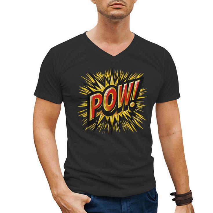 POW Comic Book Retro Artwork – Cartoon Collector Men's V-Neck T-Shirt