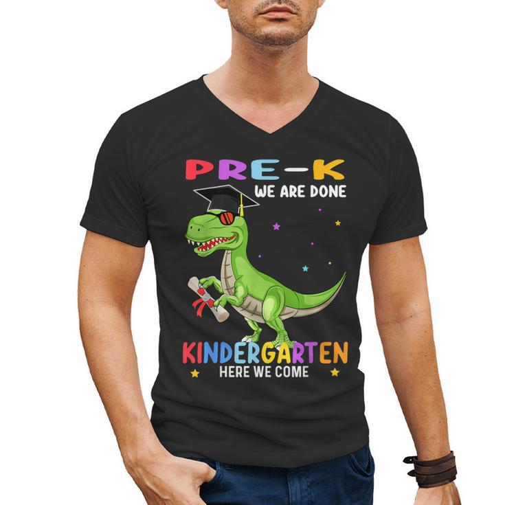 Pre k Graduation We Are Done Class 2023 Pre-k Dinosaur Boys Men's V-Neck T-Shirt