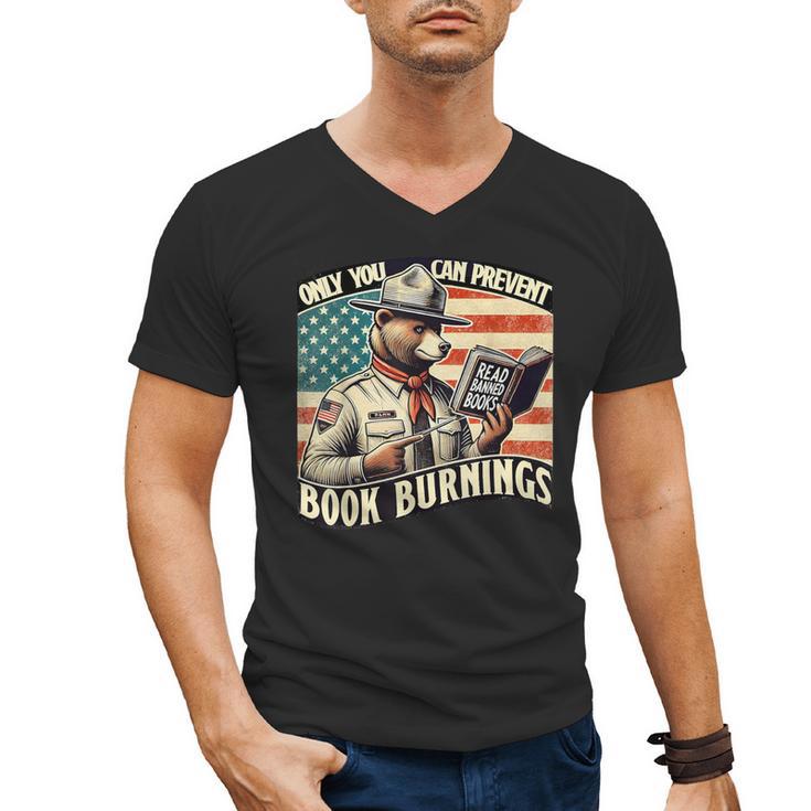 Only You Can Prevent Book Burnings Books Men's V-Neck T-Shirt