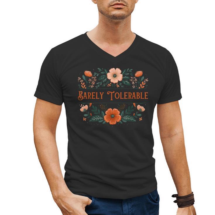 Pride And Prejudice Barely Tolerable Book Lover Bookish Men's V-Neck T-Shirt