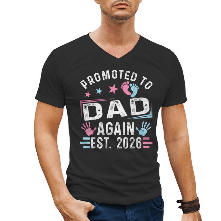 Promoted To Dad Again Est 2026 Vintage Dad Men's V-Neck T-Shirt