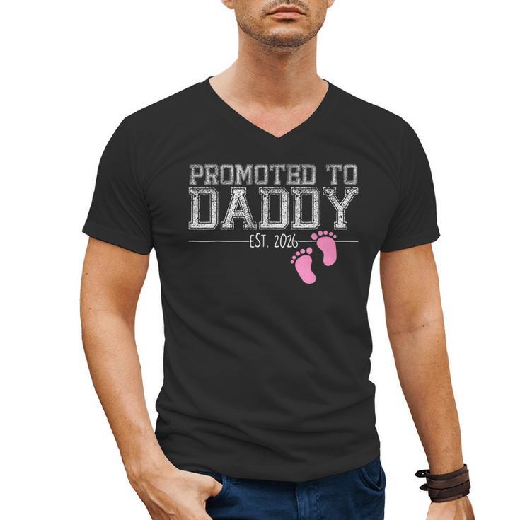 Promoted To Daddy Est 2026 Shirt New Daddy New Dad Men's V-Neck T-Shirt