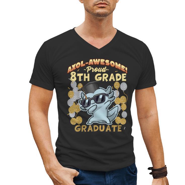 Proud 8th Grade Graduate Axolotl Graduation Eighth Men's V-Neck T-Shirt