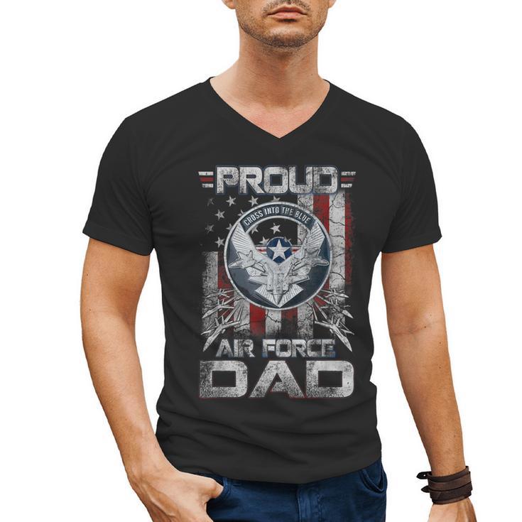 Proud Air Force Dad Shirt Military Family Fathers Day Men's V-Neck T-Shirt