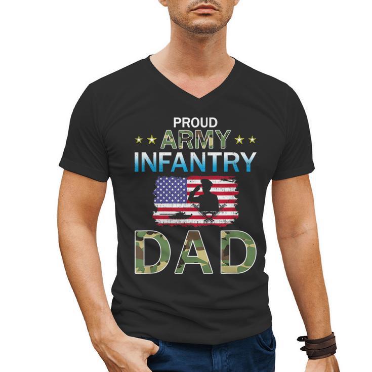 Proud Army Dad-Army Infantry Dad Camouflage Graphics Army Men's V-Neck T-Shirt