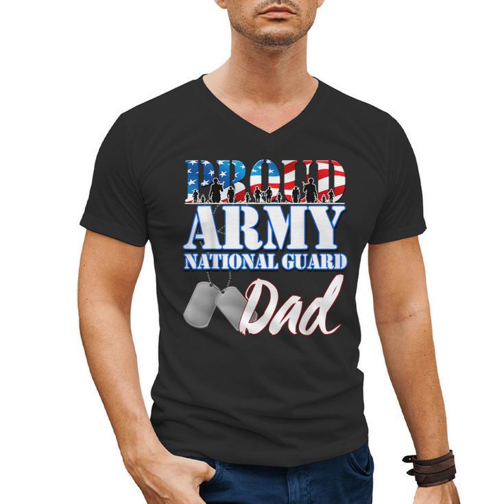 Proud Army National Guard Dad Fathers Day Shirt Men Men's V-Neck T-Shirt