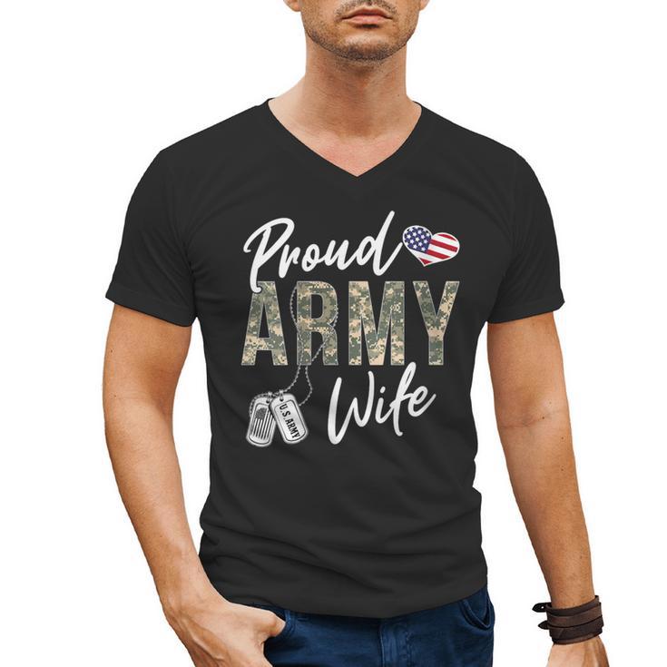 Proud Army Wife Army Graduation Wife US Army Wife Men's V-Neck T-Shirt