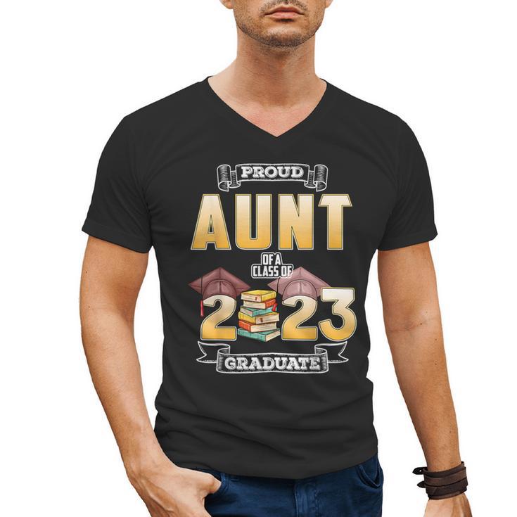 Proud Aunt Of A Class Of 2023 Graduate Graduation Women Men's V-Neck T-Shirt
