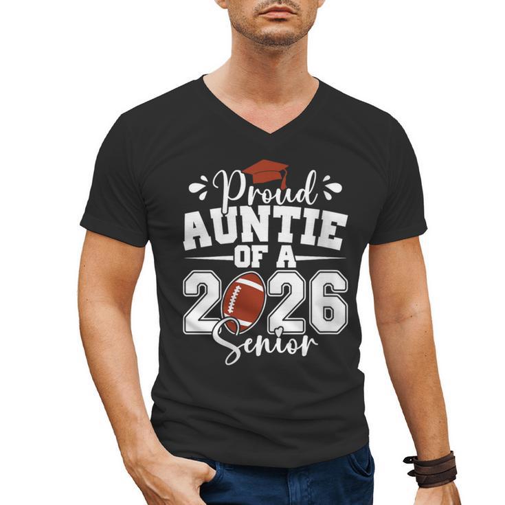 Proud Auntie Of A 2026 Senior Football Graduation Family Men's V-Neck T-Shirt