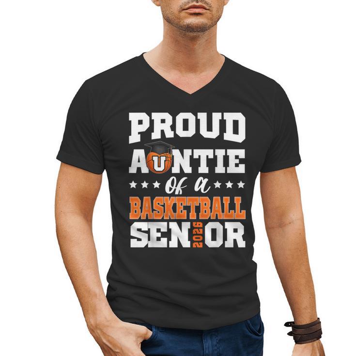 Proud Auntie Of a Basketball Senior 2026 Graduation Gifts Men's V-Neck T-Shirt
