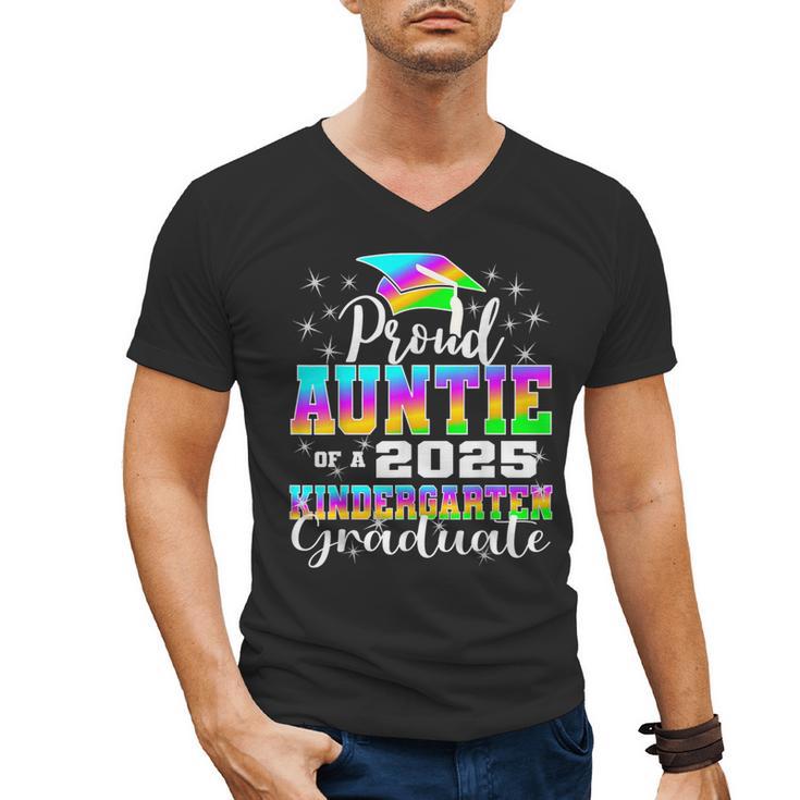 Proud Auntie Of Kindergarten Graduate 2025 Graduation Auntie Men's V-Neck T-Shirt