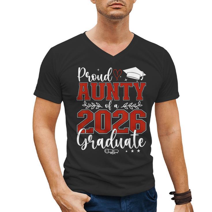 Proud Aunty Of a Class Of 2026 Graduate Senior Graduation Men's V-Neck T-Shirt