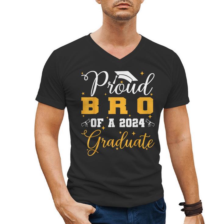 Proud Bro Of A Class Of 2024 Graduate Senior Graduation Men's V-Neck T-Shirt