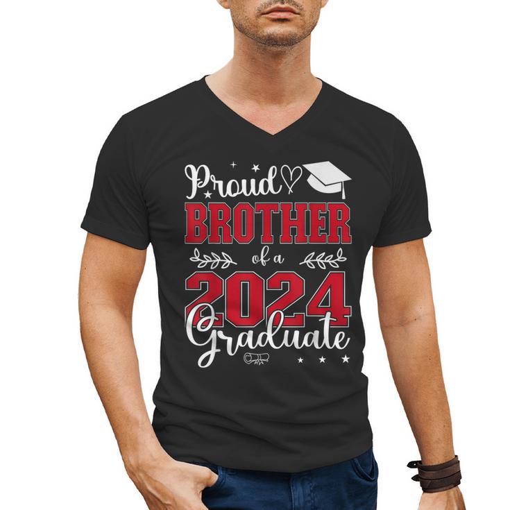 Proud Brother Of a Class Of 2024 Graduate For Graduation Men's V-Neck T-Shirt